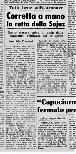 Soyuz 11 Stampa sera