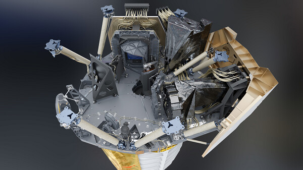 Modello CAD del payload module di Euclid